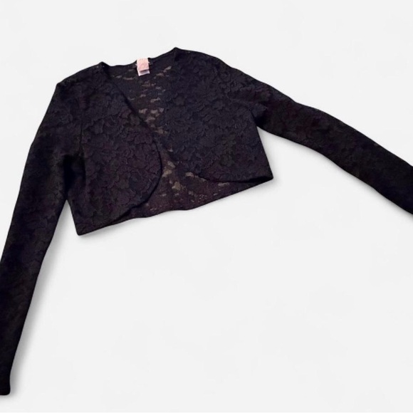 La Scala Jackets & Blazers - La Scala Black Lace Cropped Bolero Jacket, Size 6